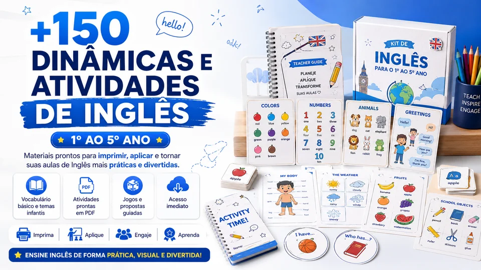 +150 dinâmicas e atividades de Inglês para imprimir e aplicar